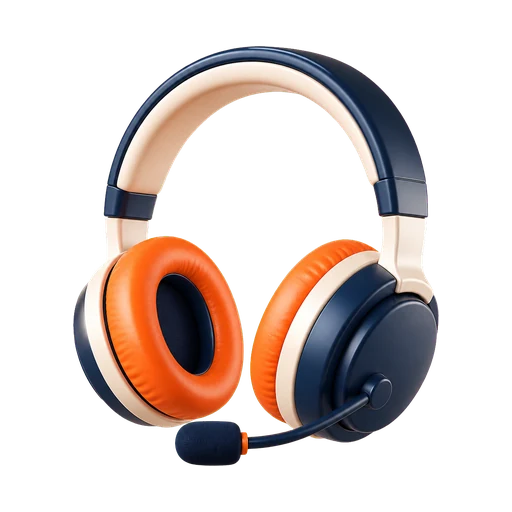 Icône 3D de casque pour le support client 7 jours sur 7